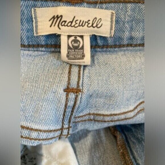 Madewell High Rise Distressed Boyfriend Boho Crop Light Minimalist Beachy Jeans - Picture 7 of 9